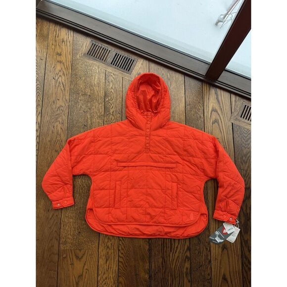 Free People FP Movement Pippa Packable Pullover Puffer Jacket Cherry Tomato XS - Picture 1 of 6